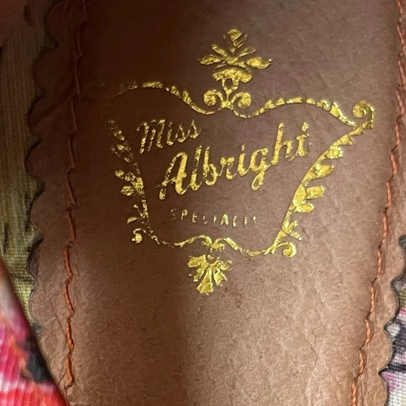 Anthropologie Miss Albright Tropical Floral Wedge Sandals-Women’s 5-Orange Multi - Picture 12 of 15